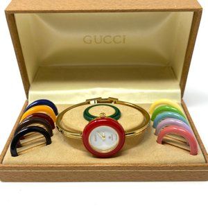 GUCCI 18K Gold Plated Bracelet Link Watch Complete